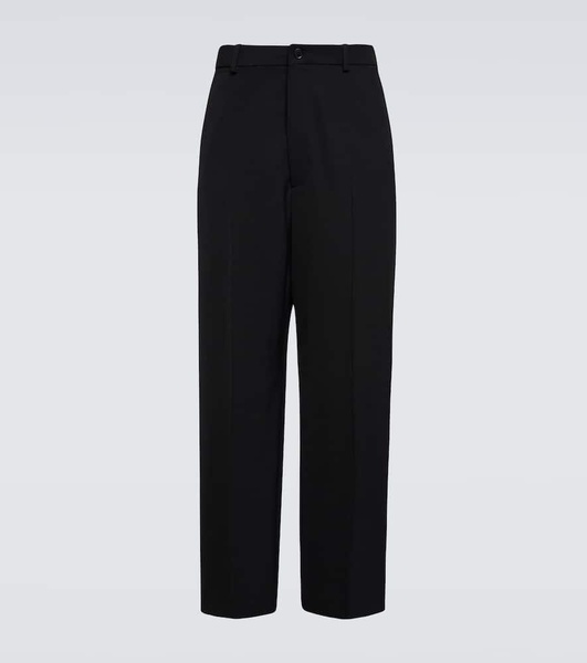 Wide-leg twill pants