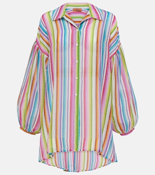 Zigzag cotton and silk shirt