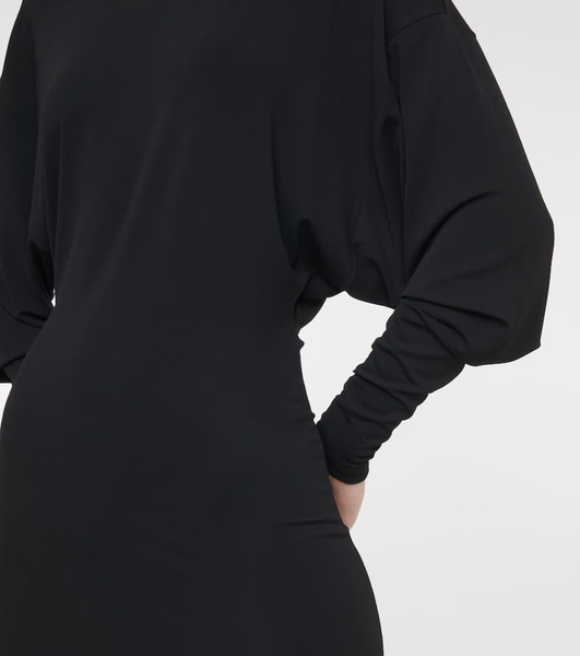 Turtleneck stretch-jersey midi dress