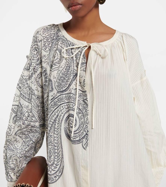 Paisley cotton and silk kaftan