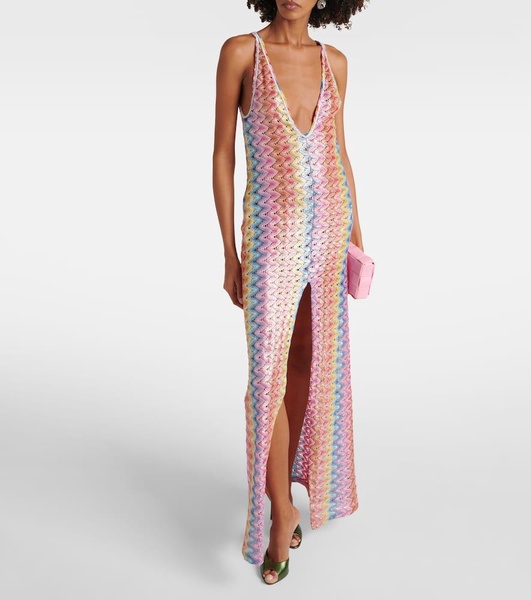 Zig Zag pointelle maxi dress