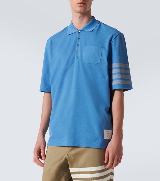 4-Bar cotton piqué polo shirt