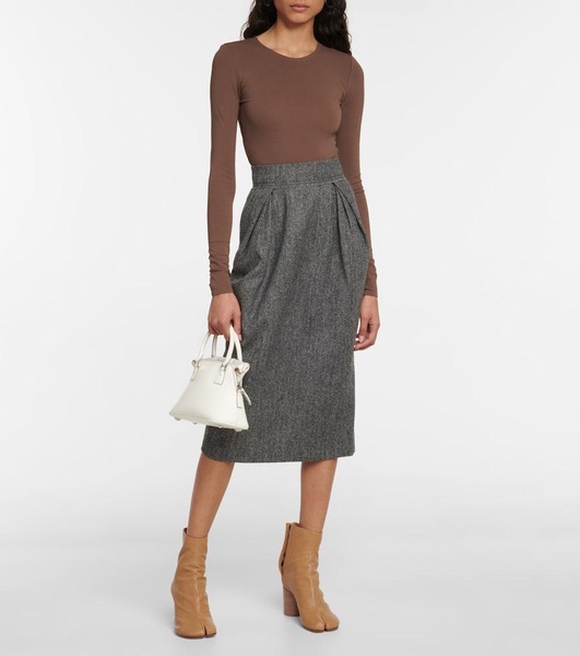 Wool midi skirt