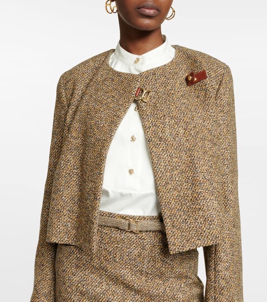 Wool-blend tweed jacket