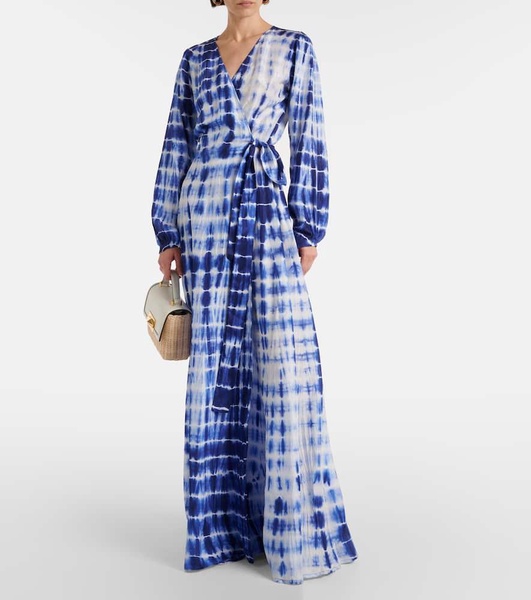 Silk twill wrap dress