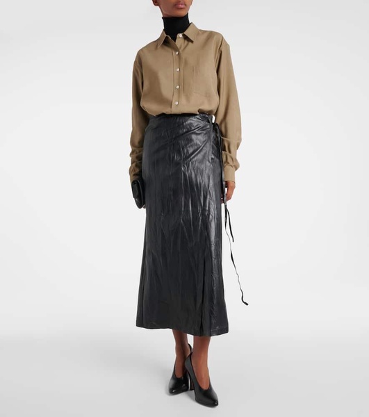 Bert leather midi skirt