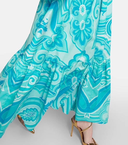 paisley-print off-shoulder maxi dress