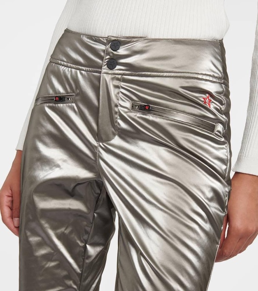 Aurora low-rise metallic flared ski pants