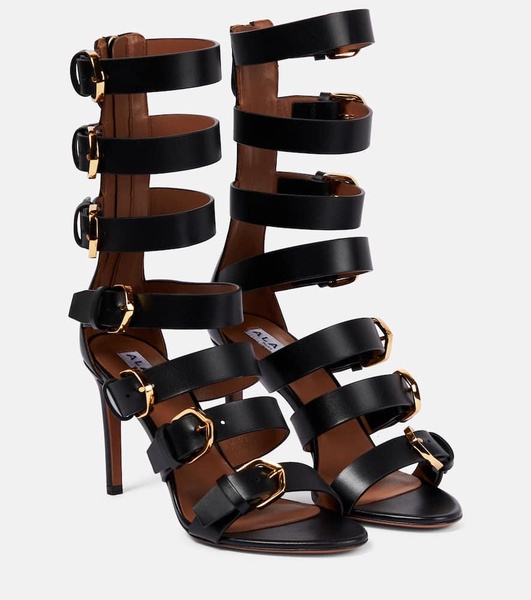 Buckle leather sandals