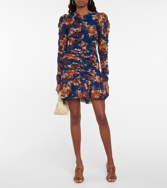 Hedera floral silk crêpe minidress