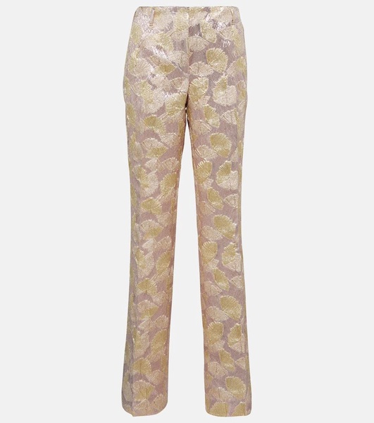 Jacquard Lamé Flared Pants