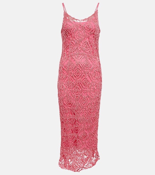 Openwork knit maxi dress