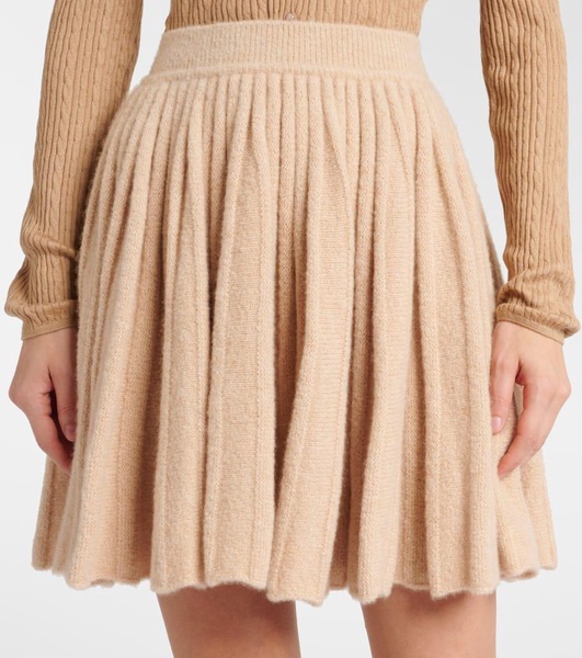 Cocooning cashmere and silk curly miniskirt