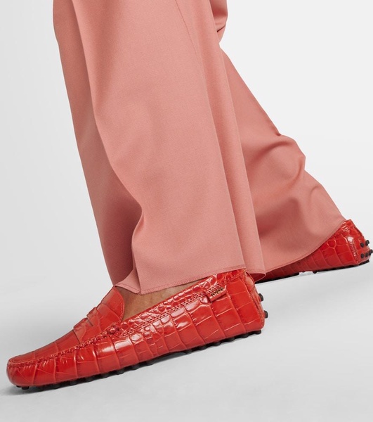 Gommino croc-effect leather loafers