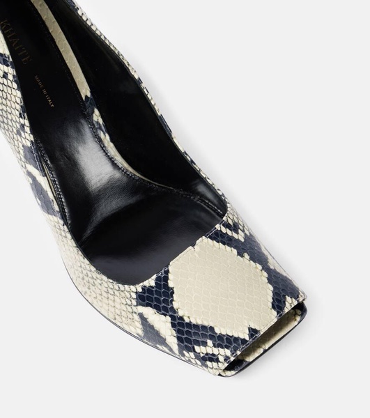 Cedar snake-effect leather pumps