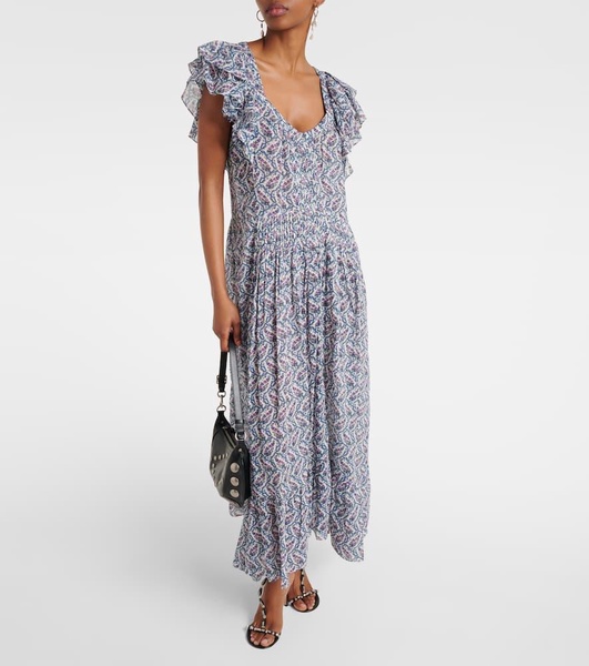 Godralia printed cotton midi dress