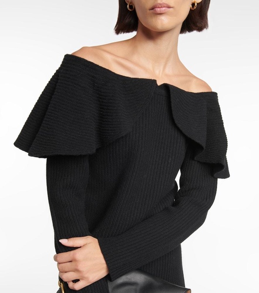 Hasla off-shoulder wool-blend sweater