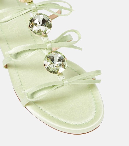 Embellished satin sandals