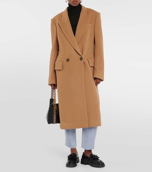 Double-breasted wool coat