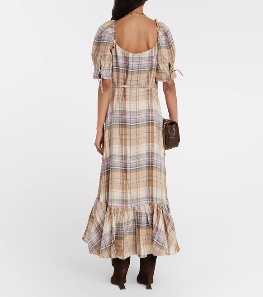 Plaid linen dress