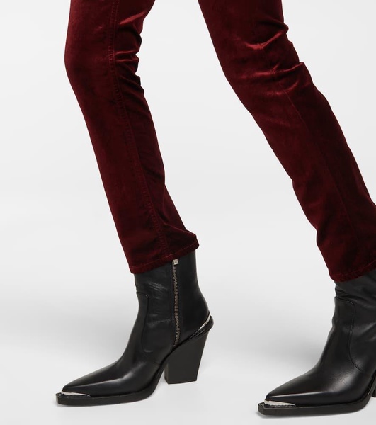 Jolene high-rise slim velvet pants