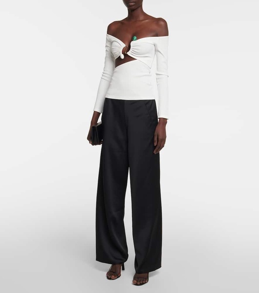 Low-rise wide-leg pants