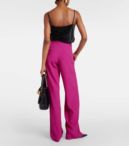 Marlene high-rise crêpe cady palazzo pants