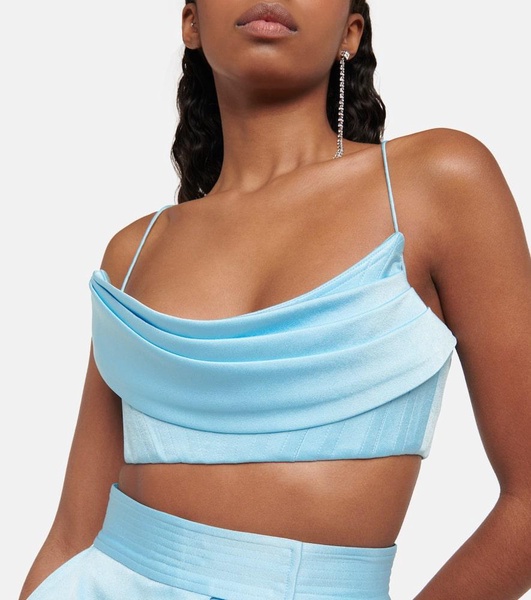 Carva satin crepe crop top