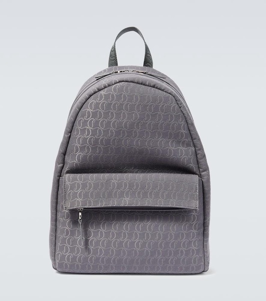 Zip N Flap logo jacquard backpack