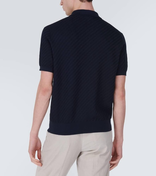 Cotton, silk, and cashmere polo shirt