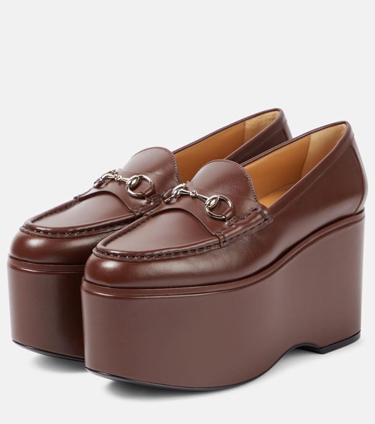 Horsebit leather platform loafers