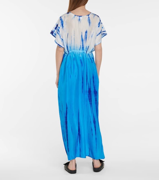 Tie-dye silk kaftan