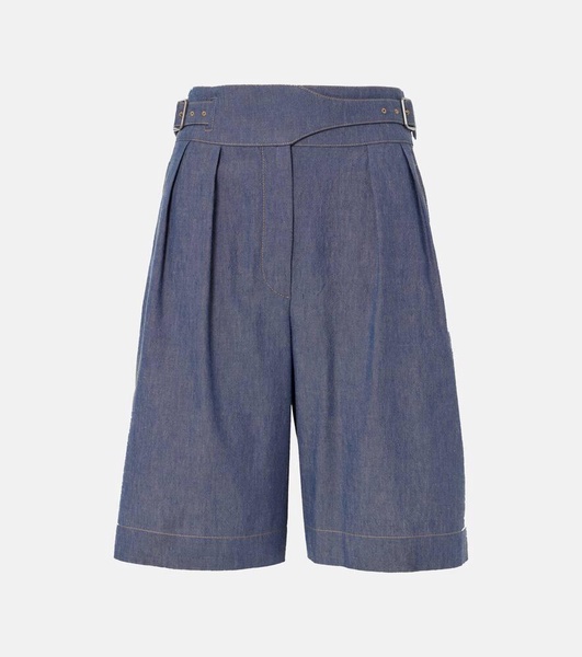 Valmar cotton-blend chambray Bermuda shorts