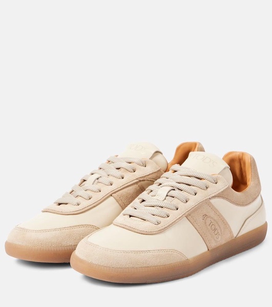 Tabs suede-trimmed leather sneakers