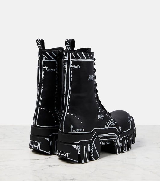 Bulldozer lace-up leather ankle boots