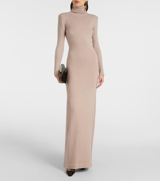 Cashmere turtleneck gown