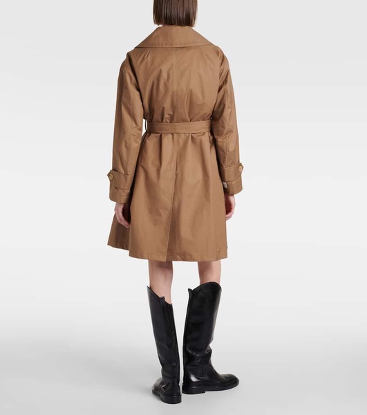 Cotton-blend twill trench coat