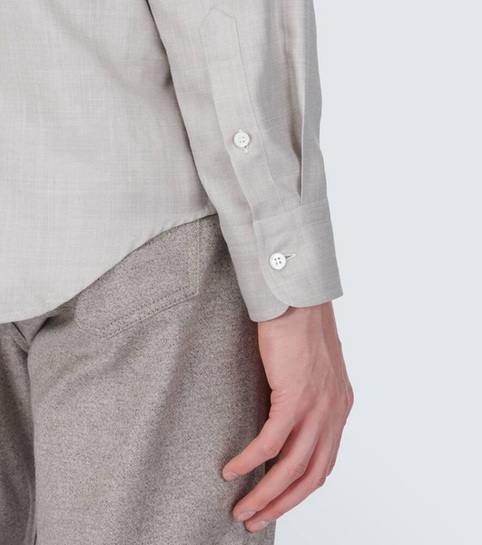 Silk, cashmere, and linen shirt