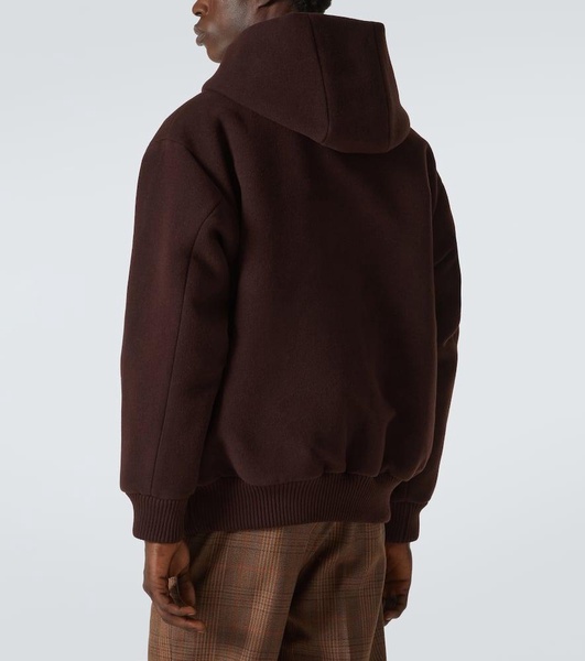 Oversized wool pile hoodie