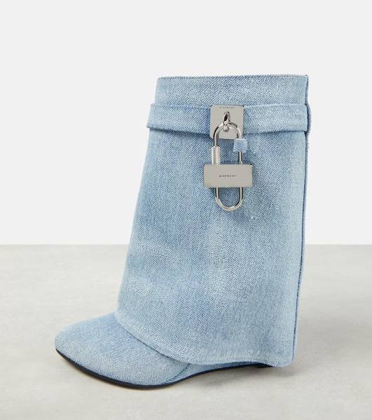 Shark Lock denim ankle boots