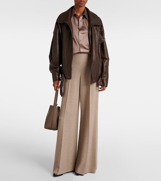 Isaiah wool and silk-blend straight pants