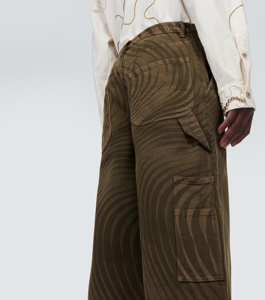 Pip printed cotton canvas pants