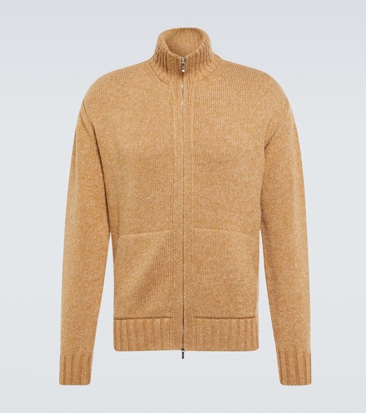 Cashmere zip-up sweater