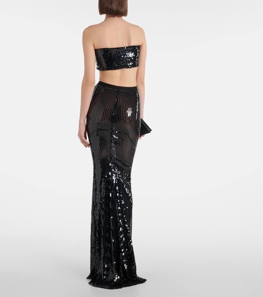 Lilies sequined maxi skirt