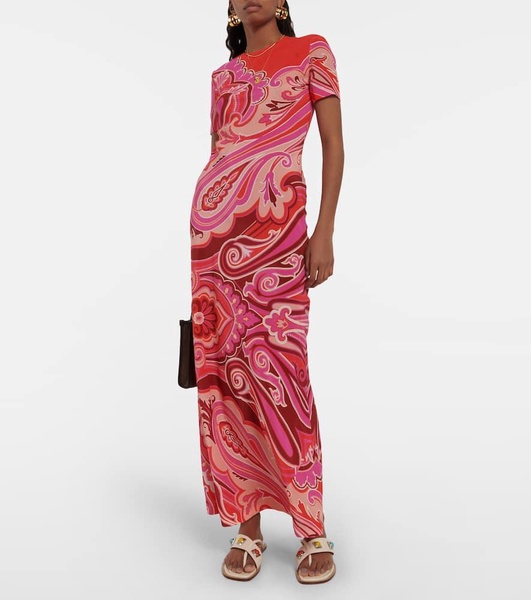 Printed silk gown