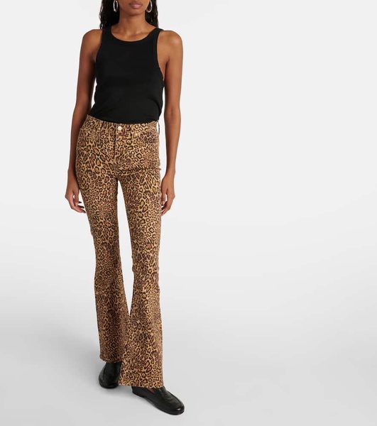 Ali leopard-print high-rise flared jeans