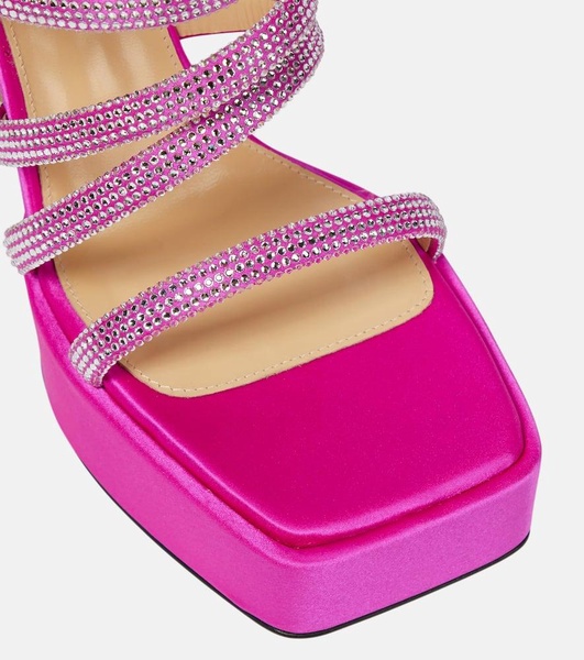 Sydney embellished satin platform sandals