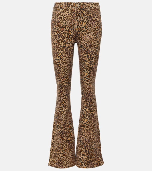 Ali leopard-print high-rise flared jeans