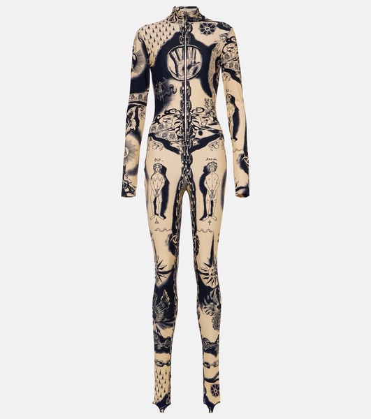 Tattoo Collection printed jersey catsuit