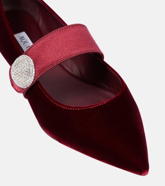 Crystal Macaron velvet flats